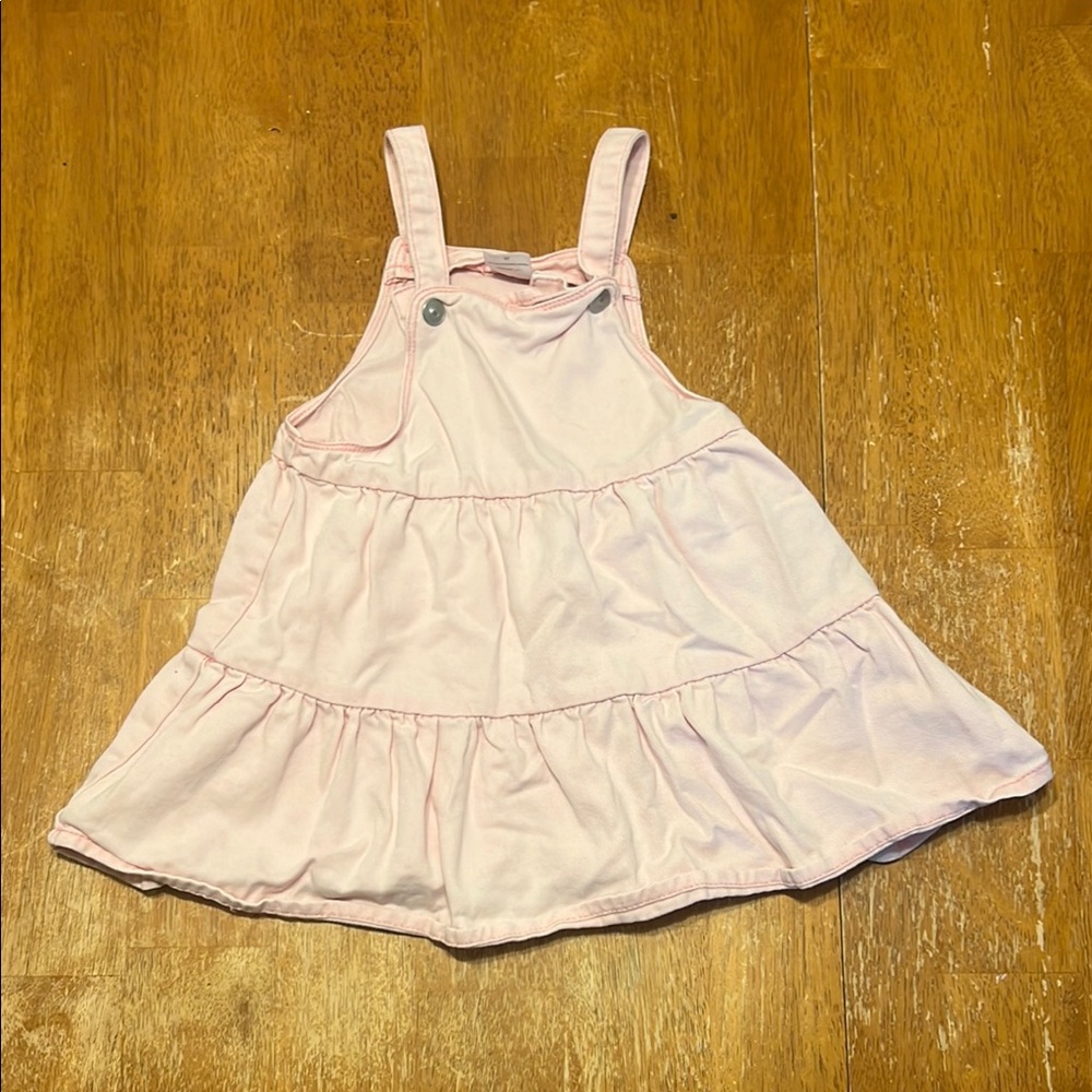 Toddler Pink Ruffled Overall Dress Size 3t